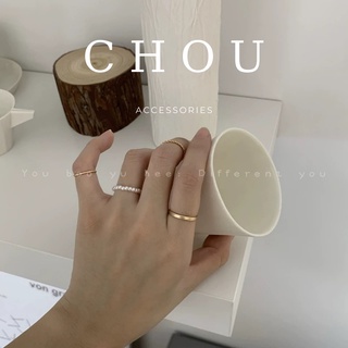 Set 4 Nhẫn Đính Ngọc | CHOU ACCESSORIES |