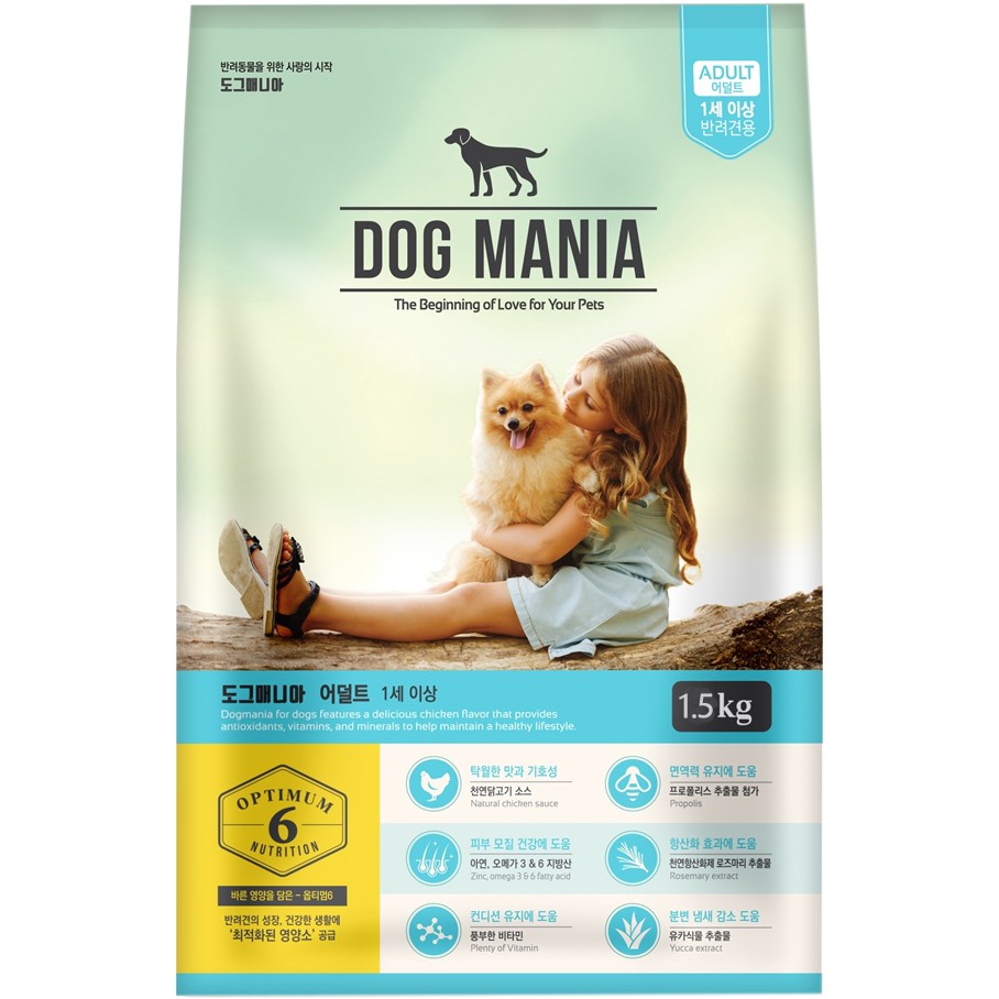 [TẶNG XÚC XÍCH] [1.5kg] THỨC ĂN HẠT CHO CHÓ DOG MANIA (HÀN QUỐC) ( thức ăn khô,thức ăn hạt, cám chó)