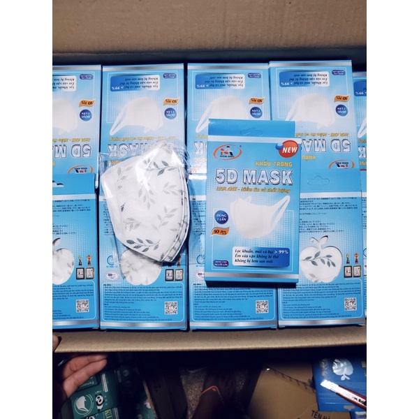 khẩu trang y tế Nhật 3D mask 5D mask hoạ tiết Famapro Nam Anh hộp 10 cái