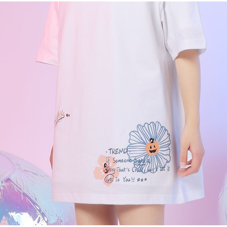 ÁO THUN, ÁO PHÔNG TAY LỠ UNISEX FORM RỘNG OVERSIZE HOA M98