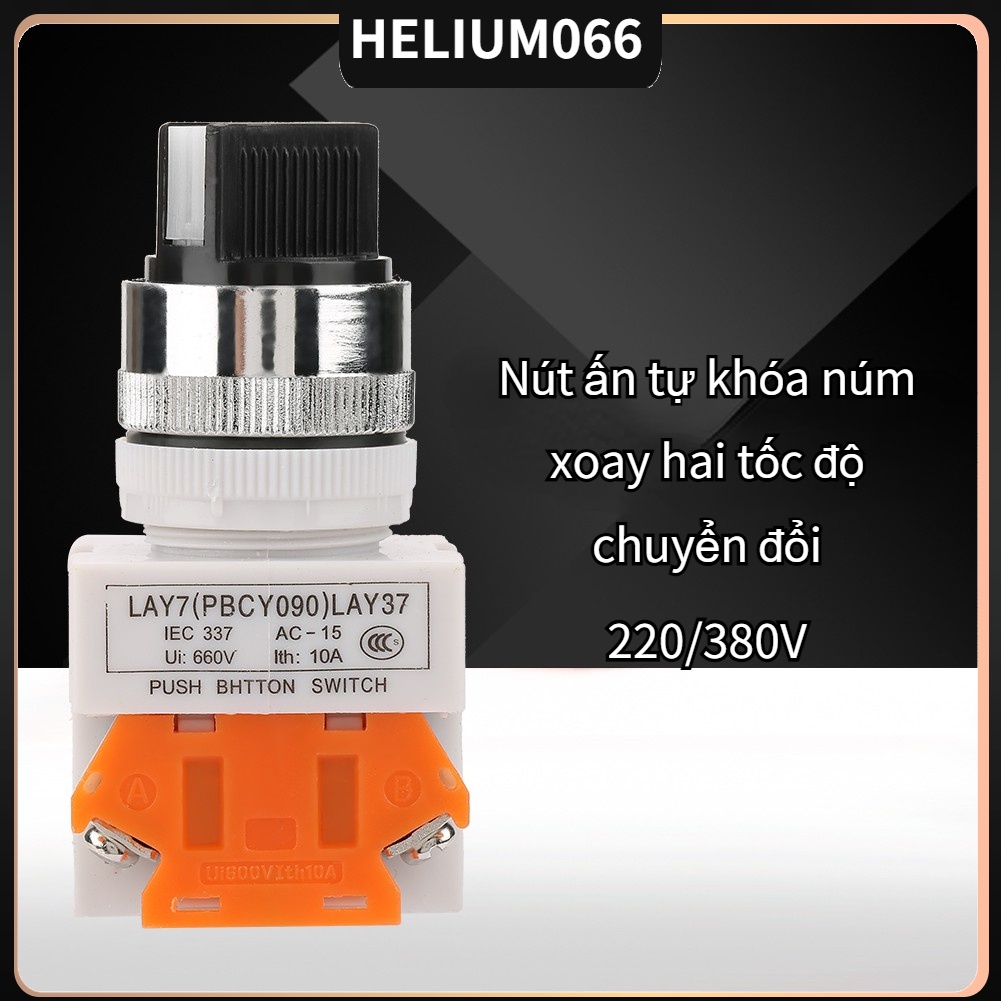 Công tắc nút nhấn tự khóa 220/380V bộ chọn hai chiều LAY37-11X/21 (tay cầm ngắn)
