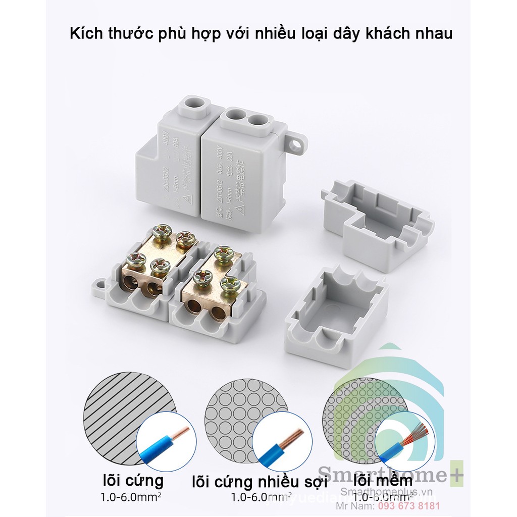 Bộ 2 Cút Nối Chia Dây Điện Đôi 1 Ra 2 ZJT-06