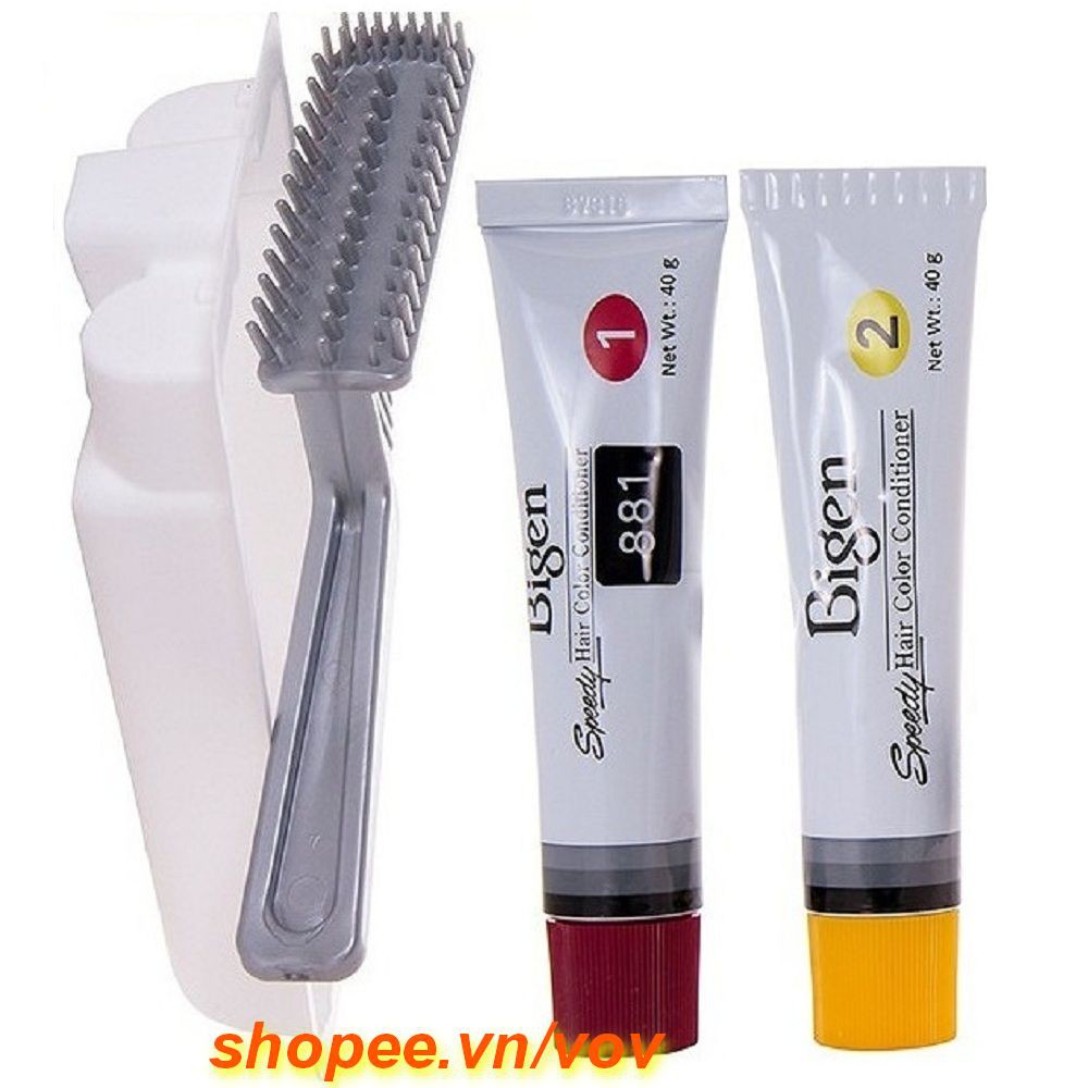 Thuốc Nhuộm Tóc Bigen 881 Đen tự nhiên  Speedy Hair Color Conditioner 100% chính hãng.