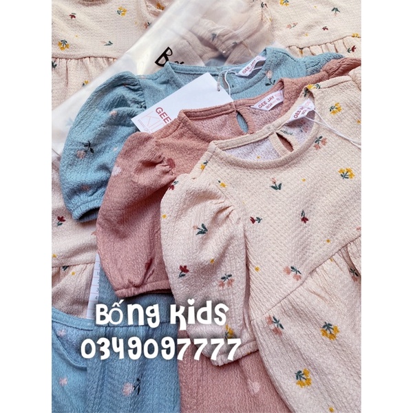 Váy Bé Gái Đũi Xốp Tay Bồng GJ