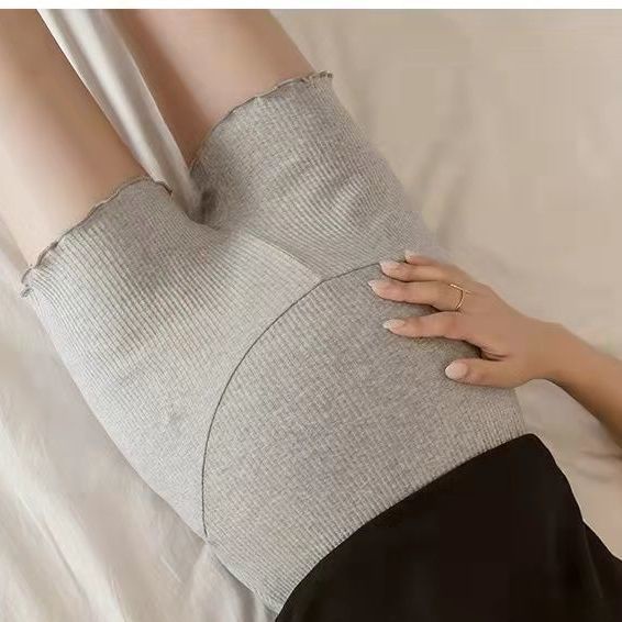 Quần Legging Ngắn Lưng Cao Co Giãn Bằng Cotton Mềm Mại Co Giãn Dành Cho Mẹ Bầu Plus Size