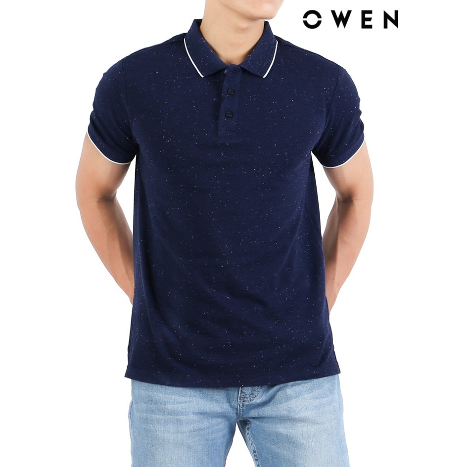 Áo polo ngắn tay Owen Bodyfit màu xanh đen - APV21872