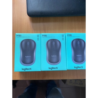 Chuột không dây Logitech M185 (USB/Xám đen)