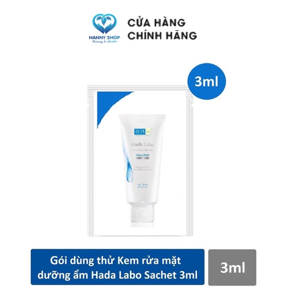 Sample Gói Rửa Mặt Trắng Da, Dưỡng Ẩm Tối Đa Hada Labo 3ml