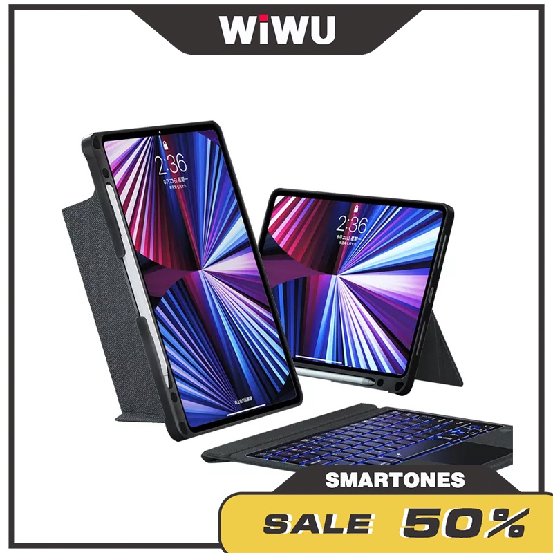 Bàn phím không dây Wiwu cho iPad Gen9 10.2 iPad Air 10.9 , iPad Pro 11&12.9   kèm trackpad và led phím 7 màu