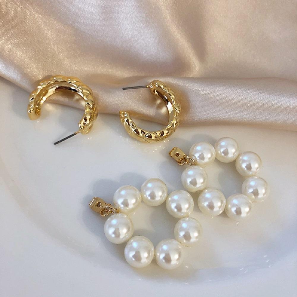 Khuyên Tai Tròn S925 Tách Rời Hai Kiểu Dáng Hình Học Phong Cách VANES1 Mới Dành Cho Bạn Nữ