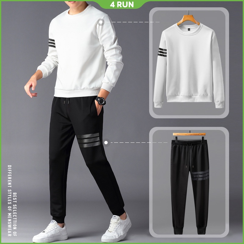 Bộ thể thao nam đẹp 4RUN mã "KP-E" sét quần áo nam Jogger vải co Giãn mềm mại