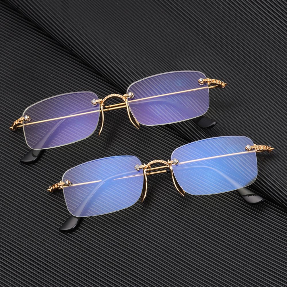 Mắt Kính Đọc Sách Gọng Kim Loại Chống Tia UV Dành Cho Nam Và Nữ