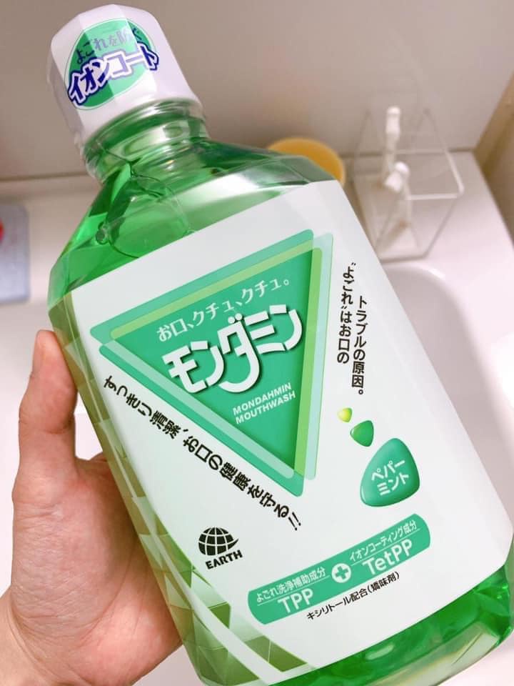Nước Súc Miệng Bạc Hà Mondahmin Nhật Bản Cho Hơi Thở Thơm Mát, Sạch Khuẩn, Bảo Vệ Nướu MOUTHWASH PEPPERMINT 1080ml