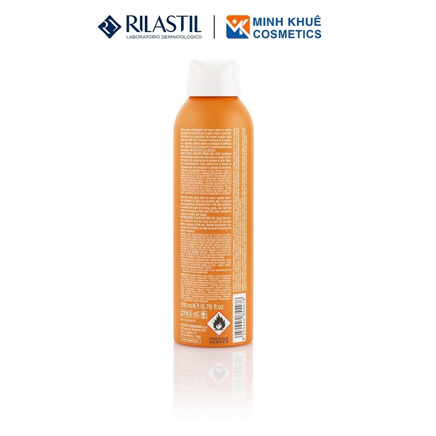 Xịt Chống Nắng Toàn Thân Cho Mọi Loại Da Rilastil Sun System Ppt Dry Touch SPF 30+ 200ml