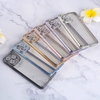 Ốp silcion lưng nhám viền đính đá ip15 pro/ ip15 pro max