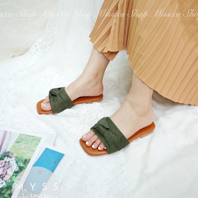 Dép nữ bệt bản ngang phối nơ thời trang MYSS - DE66