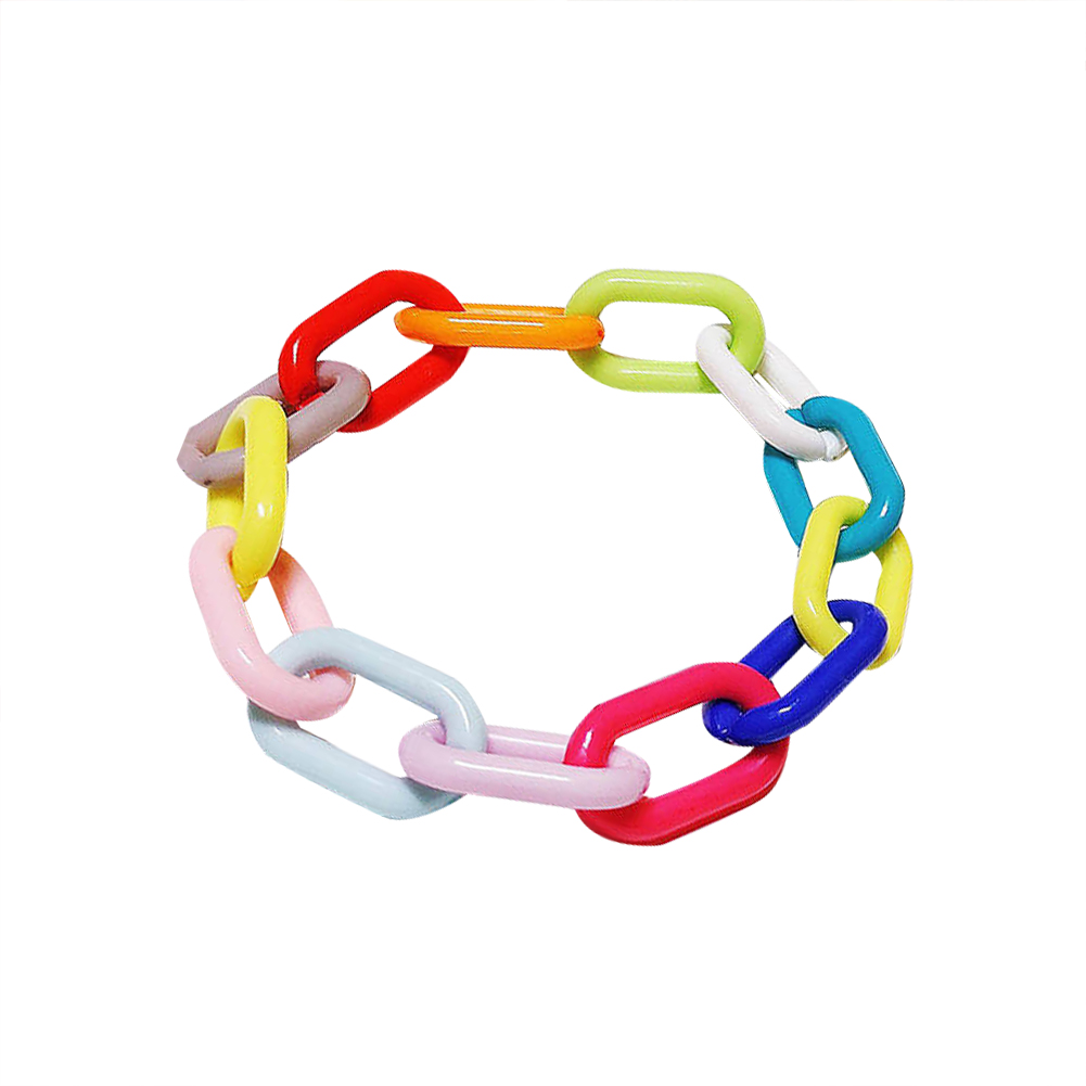 Vòng tay dây xích làm từ acrylic màu cầu vồng
