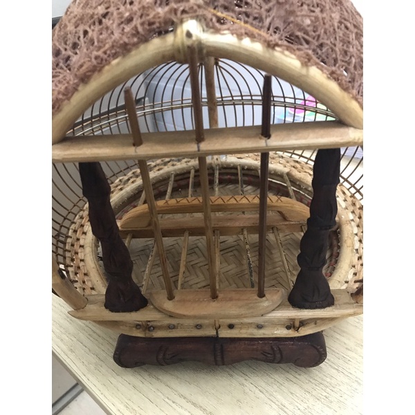 LỒNG GÁY ĐAN LỢP SƠ MÂY MỎ HẠC loại đẹp kèm phụ kiện