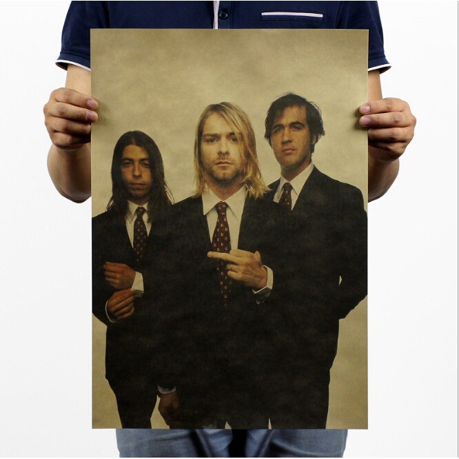 Poster hình nhóm nhạc rock Cobain Nirvana