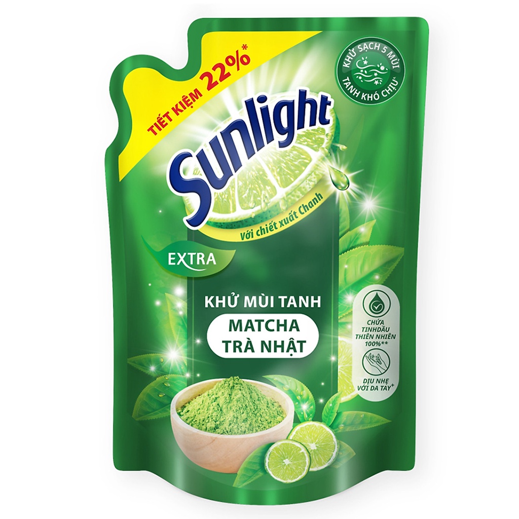 Nước rửa chén Sunlight 750g  Chanh / Matcha Trà Nhật / Thiên Nhiên
