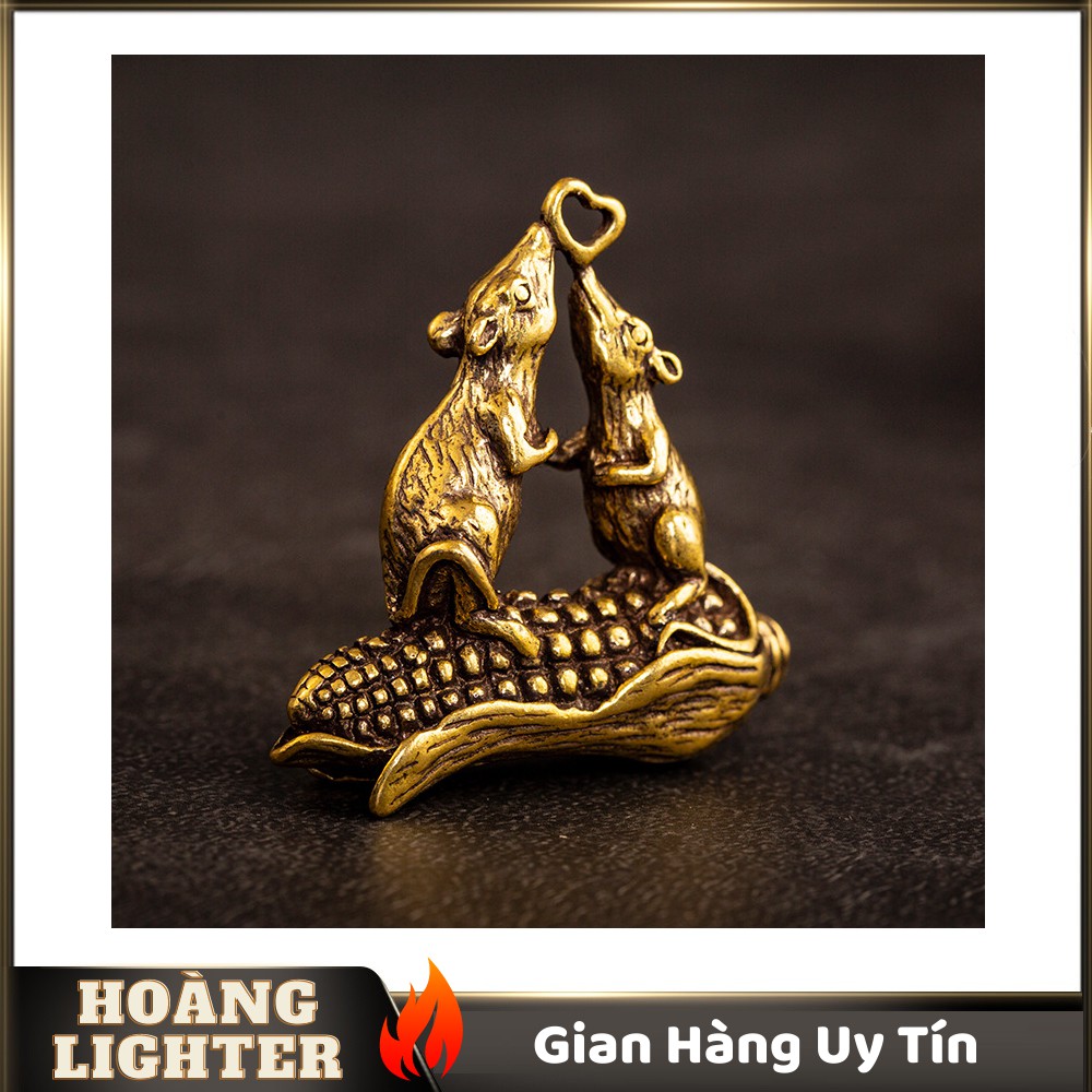 Tượng Đồng Phong Thủy Hình Chuột Trái Tim, Trang Trí Đem Lại May Mắn