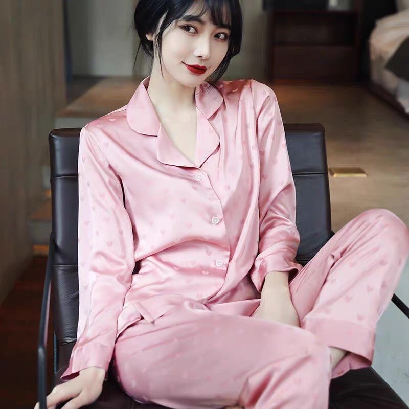 Bộ Ngủ Mặc Nhà Pijama Lụa Gấm Latin Hàng Cao Cấp, Bộ Đồ Ngủ Dài Tay Đồ Ngủ Tiểu Thư Mặc Nhà