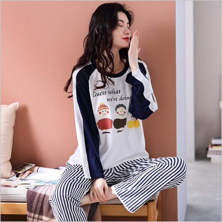 Set đồ nữ Đồ bộ mặc nhà vải COTTON 100% thông thoáng & thấm hút mồ hôi tốt, style Hàn Quốc