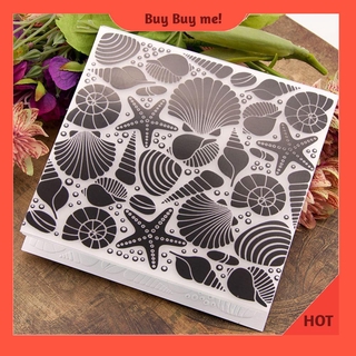 Conch Shell Print DIY Scrapbook Plastic Embossing Template Folder Stencil
