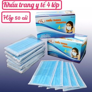 [Hộp 50 cái] Khẩu trang y tế 4 lớp FAMAPRO® Nam Anh