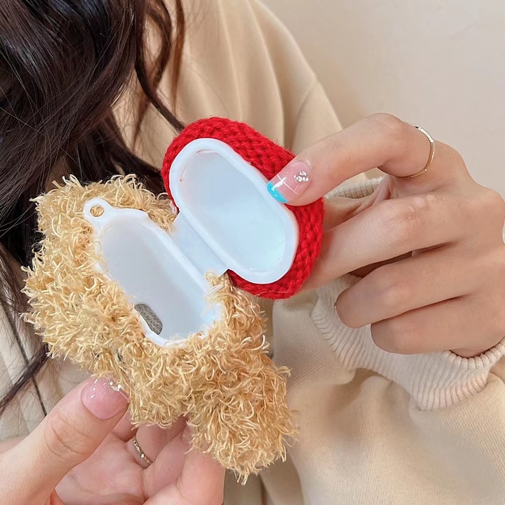 Vỏ Bảo Vệ Hộp Sạc Tai Nghe Bluetooth airpods 1 2 3 pro Bằng tpu Hình Gấu teddy Dễ Thương