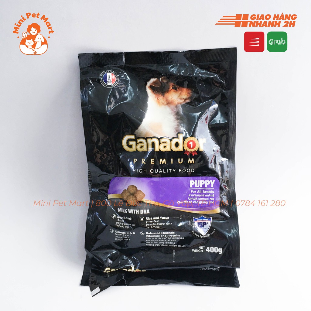 Thức ăn hạt cho chó con GANADOR Premium 400g - Công thức sữa và DHA