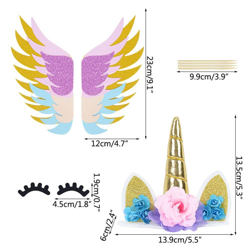 ESPO Phụ Kiện Trang Trí Bánh Kem Hình Kỳ Lân Màu Cầu Vồng Thời Trang