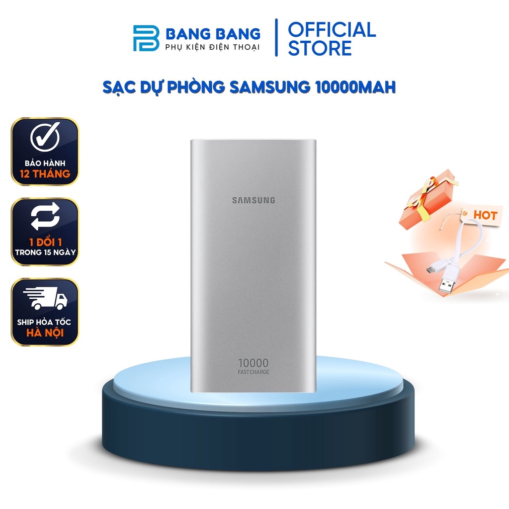 Sạc Dự Phòng Samsung EB-P110 Dung Lượng 10.000mAh 2 Cổng USB + 1 Type-C - Chính Hãng BH 12 Tháng, Sạc Dự Phòng PD
