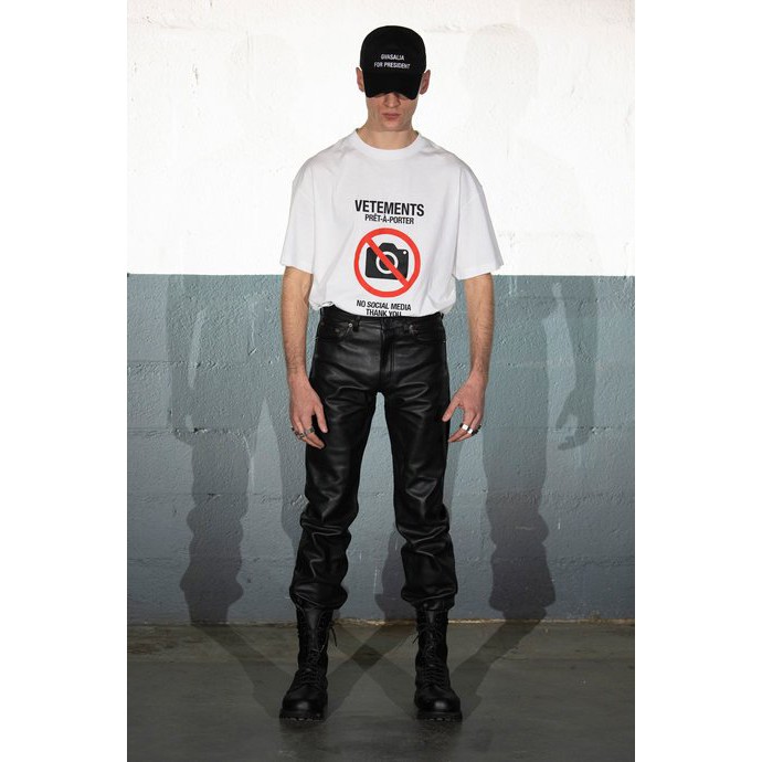 Áo thun ngắn tay V3tements no social media print T-shirt fw20