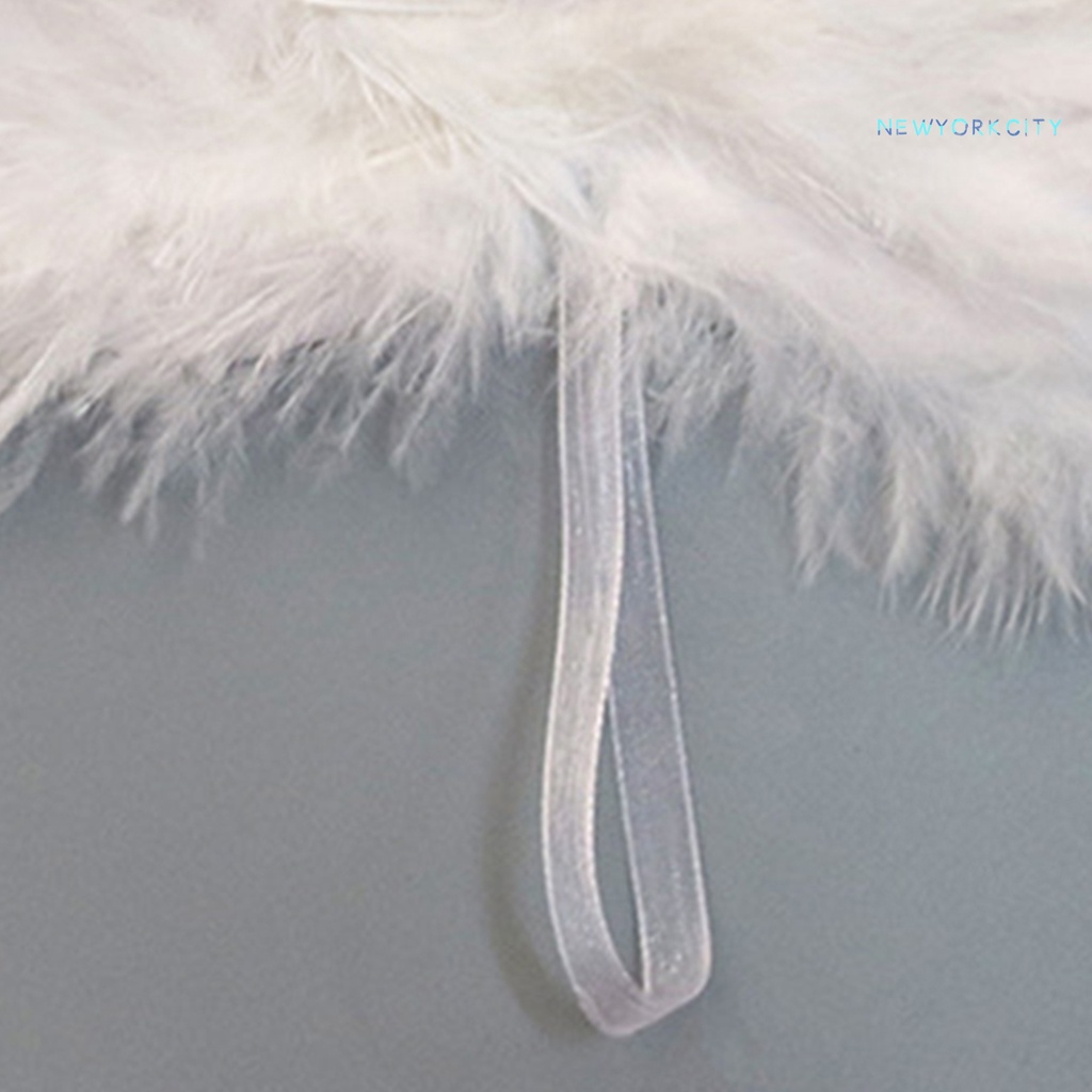 Ny-đồ Trang Trí Cây Thông Giáng Sinh Lông Vũ Màu Trắng Siêu Mềm Bắt Mắt Sành Điệu