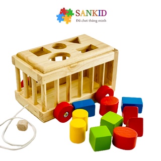 Đô chơi xe thả hình khối bằng gỗ Sankid