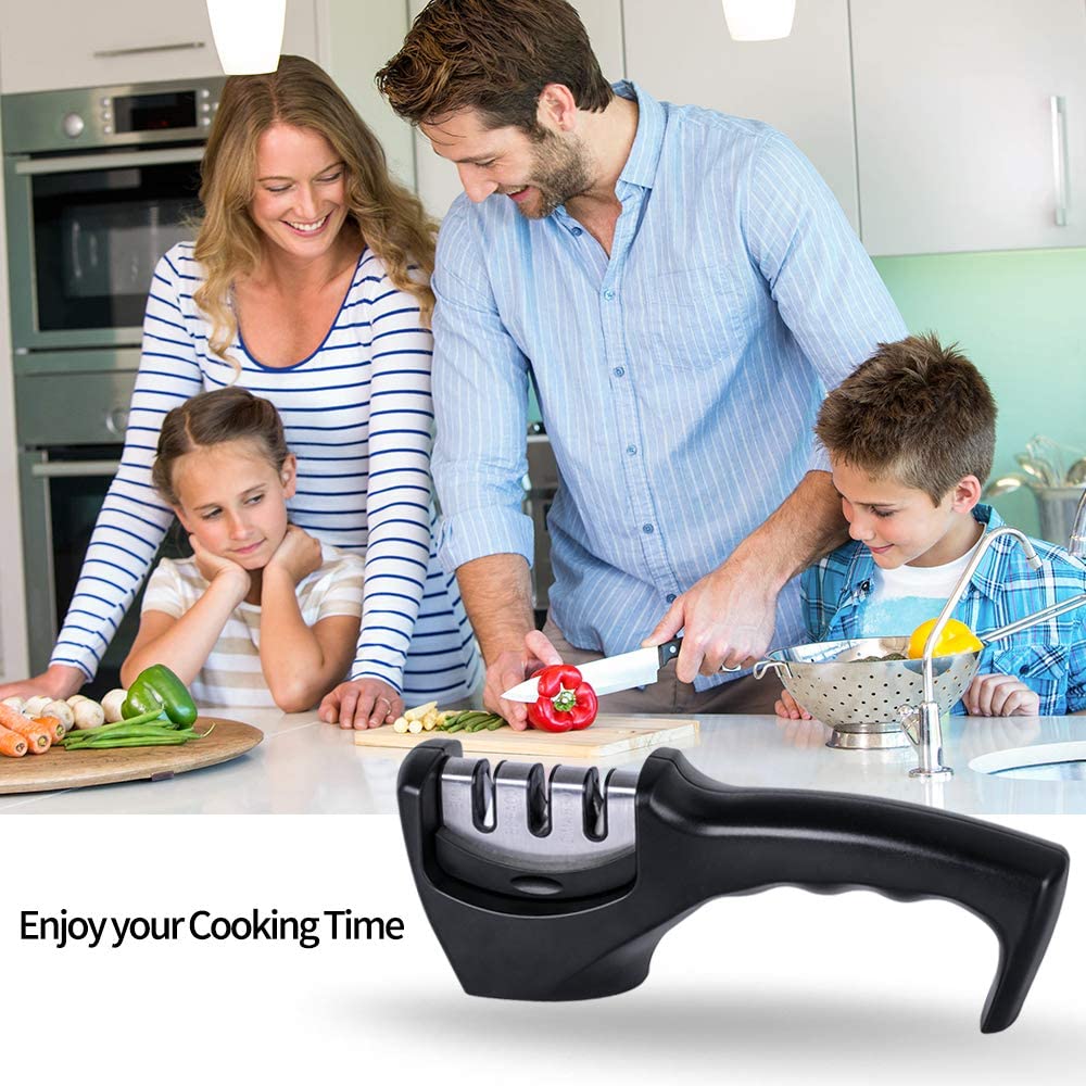 Dụng Cụ Mài Dao ANAEAT Thiết Kế 3 Giai Đoạn Đá Mài Vonfram / Kim Cương / Gốm Chuyên Dụng Cho Nhà Bếp