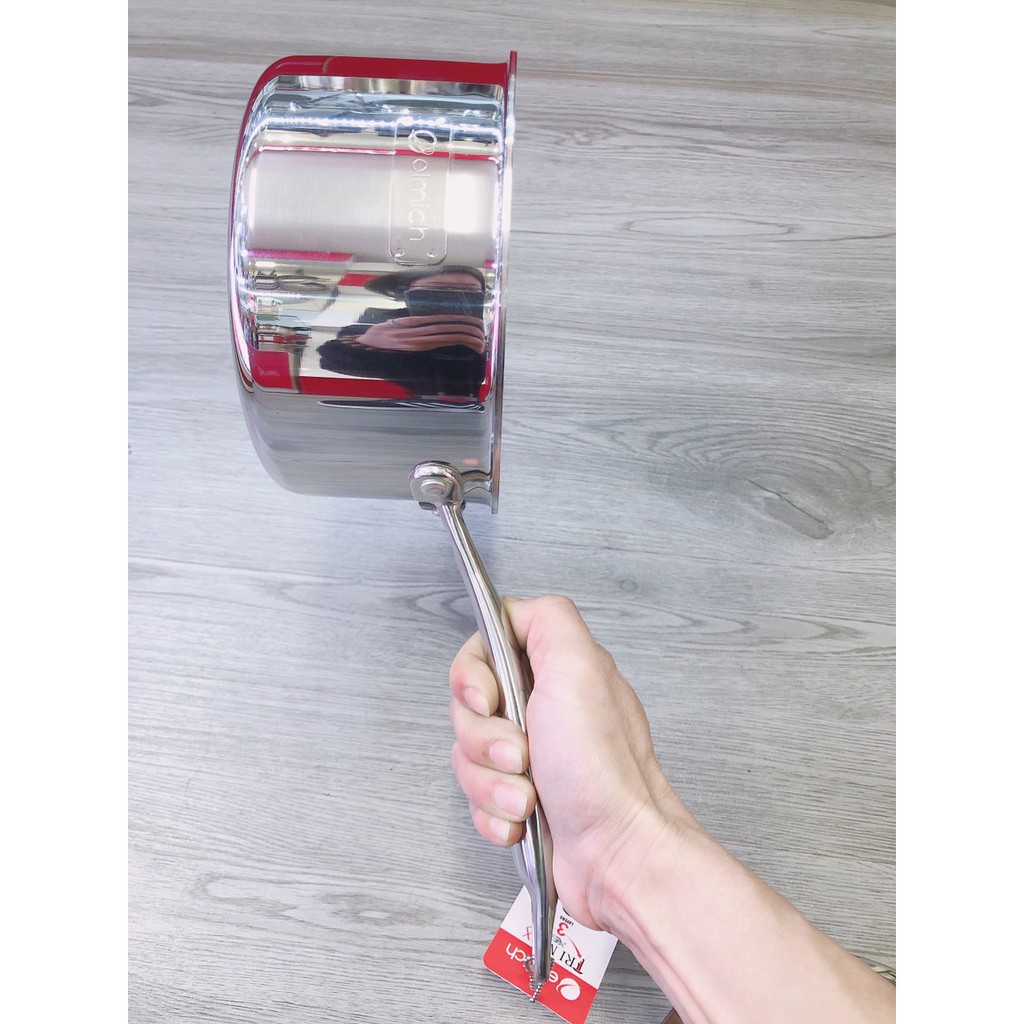 Quánh Elmich Inox 304  3 lớp cao cấp đáy liền Trimax XS EL-3745 size 16cm