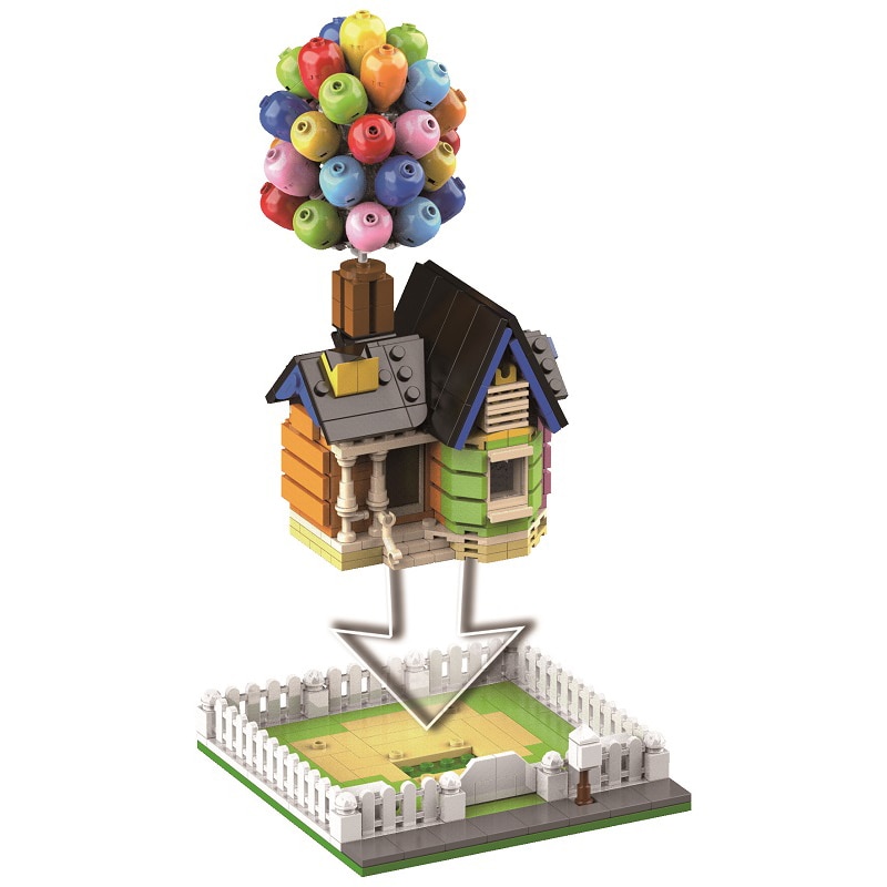 Đồ chơi giáo dục Lắp ráp Mô hình New MOC Up Movie Hot Air Balloons House DK7025