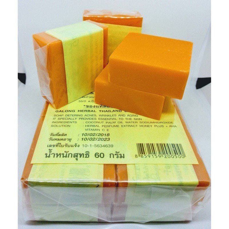 Xà Phòng Cam Nghệ Thái Lan Xà Phòng Galong Trắng Da Giảm Mụn Thâm Orange Soap 65gr HUBEAUTY