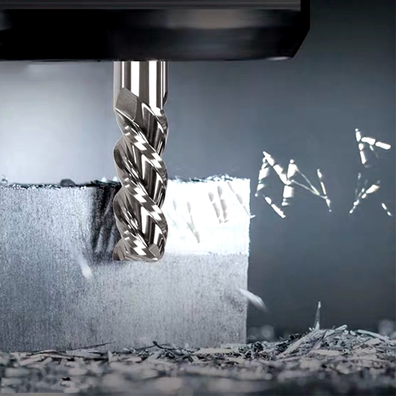 Vsharp 3 Sáo Carbide End Mills cho Nhôm Upcut CNC Spiral Router Bits 3mm-8mm Shank
