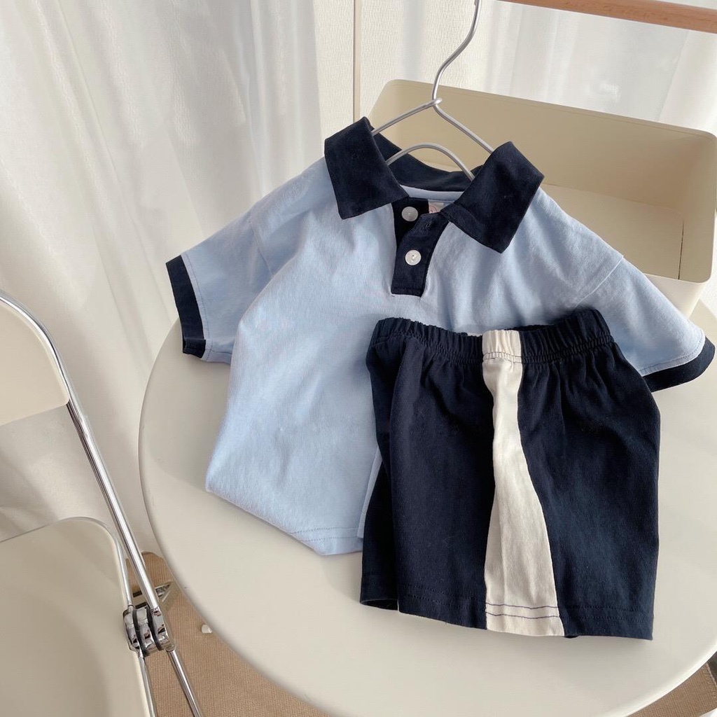 Set áo thun ngắn tay + quần short phong cách Hàn Quốc dành cho bé gái