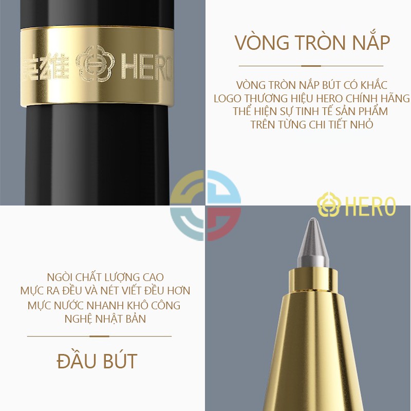 Bút Dạ Bi HERO 1502 - Bút Ký Kim Loại Cao Cấp