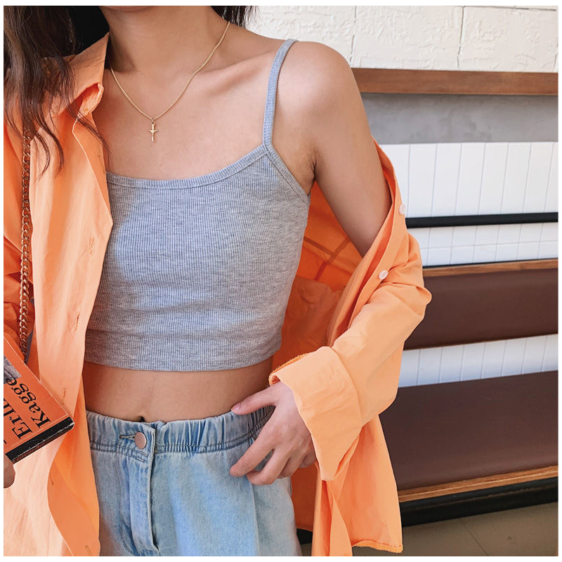 Áo Croptop Sát Nách Màu Trơn Hợp Thời Trang Cho Nữ