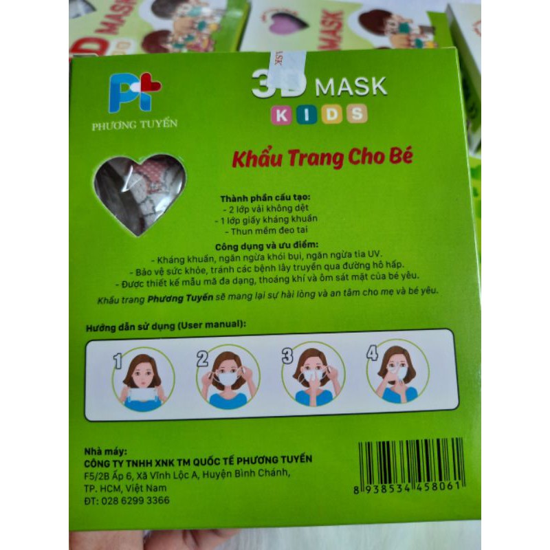 KHẨU TRANG TRẺ EM 3D MASK KIDS Hộp 10 cái Kháng Khuẩn, chống bụi , hàng công ty | BigBuy360 - bigbuy360.vn