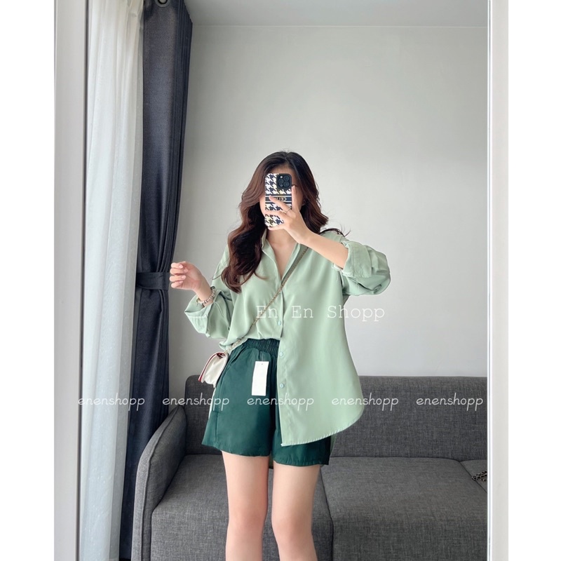 Áo sơmi lụa dài tay đuôi tôm, sơ mi nữ công sở A15