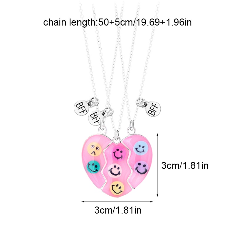 Set 3 Vòng cổ Nam Châm Hình Mặt Cười Dễ Thương