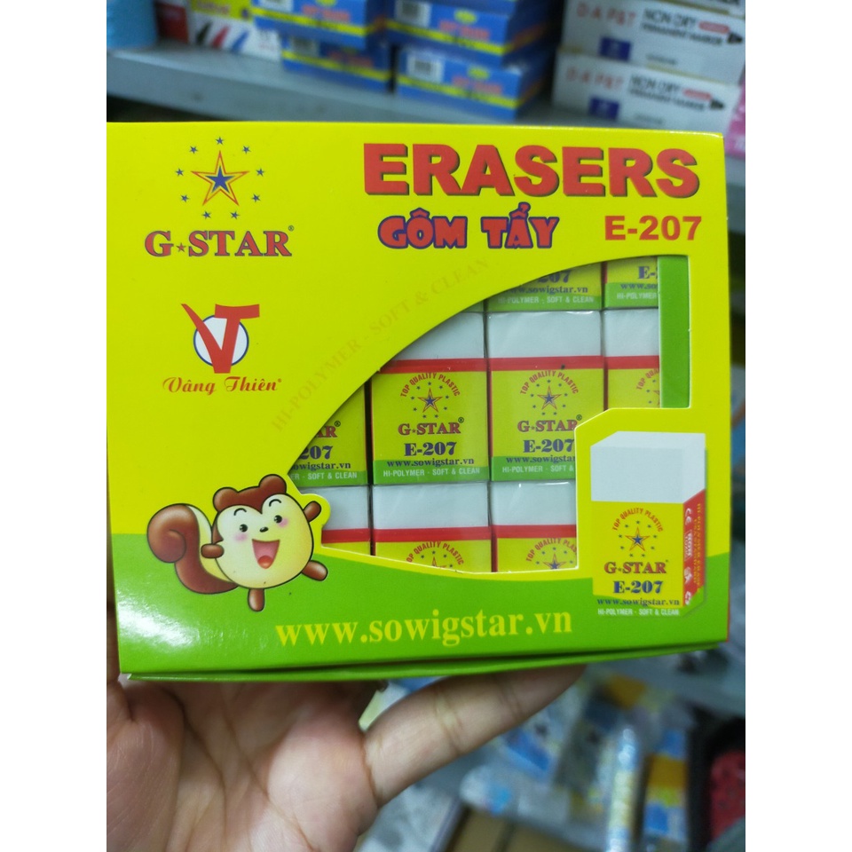 Combo 10 cục gôm E-207 trắng/đen Gstar