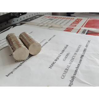Nam châm viên trắng đất hiếm 25x5mm