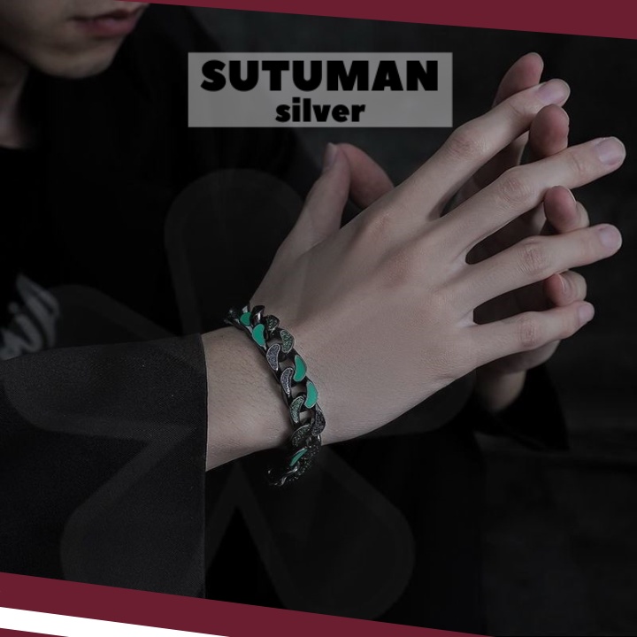 [GIAO HỎA TỐC] Vòng tay nam lắc tay cuba phụ kiện trang sức classic bracelet thương hiệu SUTUMANsilver
